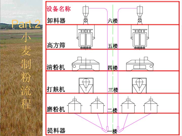 小麦制粉流程图